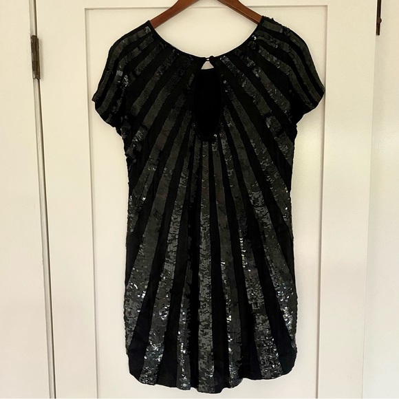 French Connection FCUK Black Sequin Shift Dress - Size 4 - Picture 5 of 7